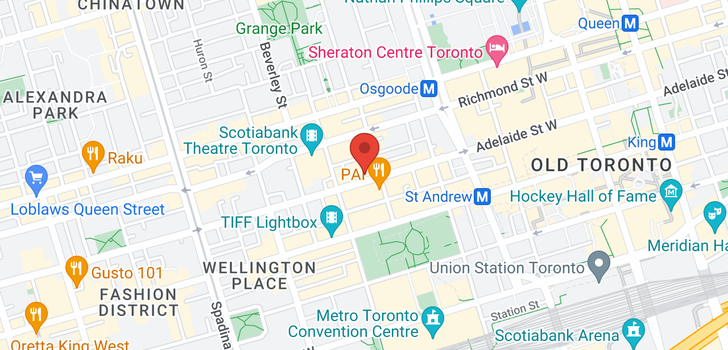 map of 254 ADELAIDE ST W